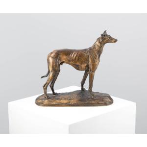 Greyhound - Bronze With Golden Patina - Emmanuel Fremiet