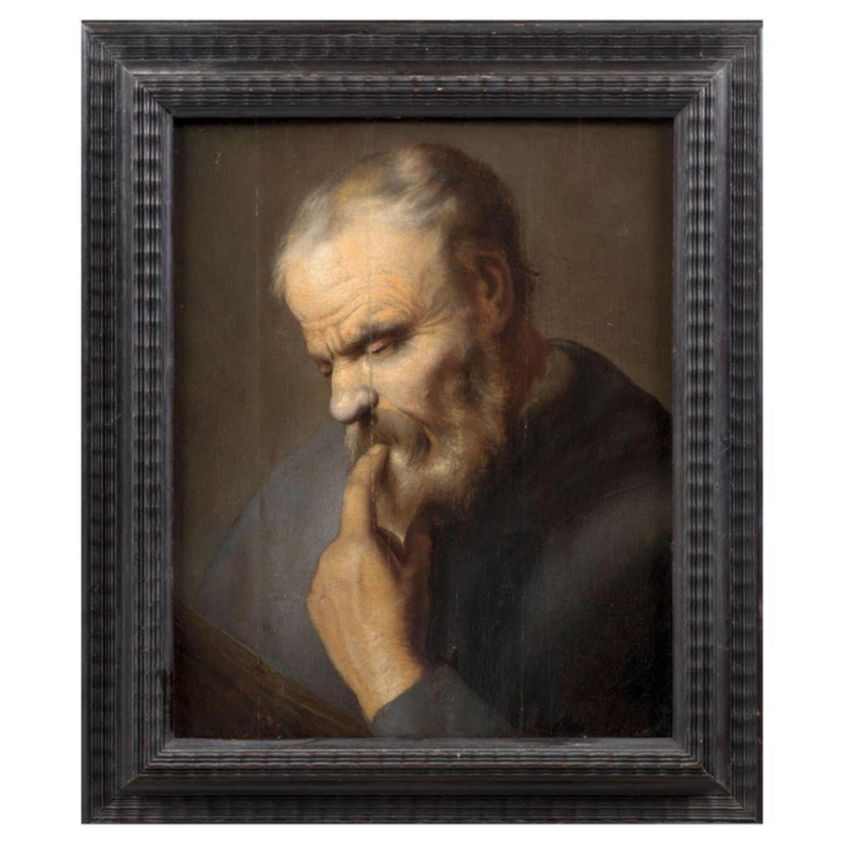 Attribution à Christoph Paudiss (1625-1666) « le Penseur Anxieux », XVIIe Siècle-photo-1