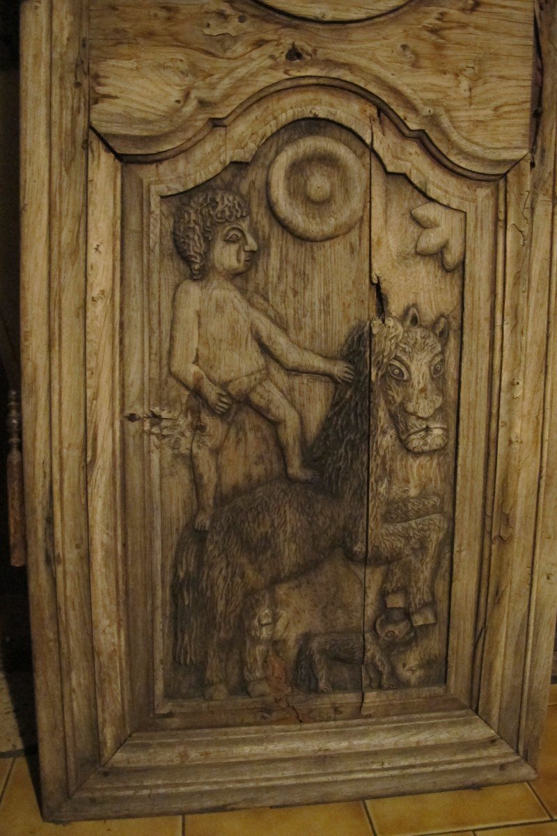 XVII Carved Wood Door Popular Art-photo-3