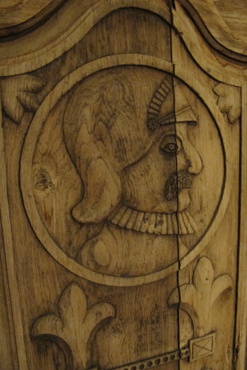 XVII Carved Wood Door Popular Art-photo-3