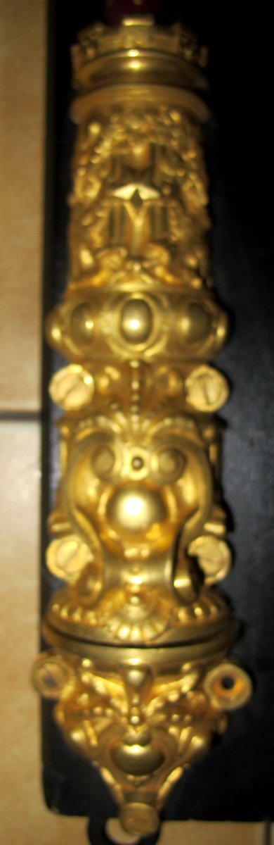 XIX Lock In Gilt Bronze With The Arms Of Paris-photo-4