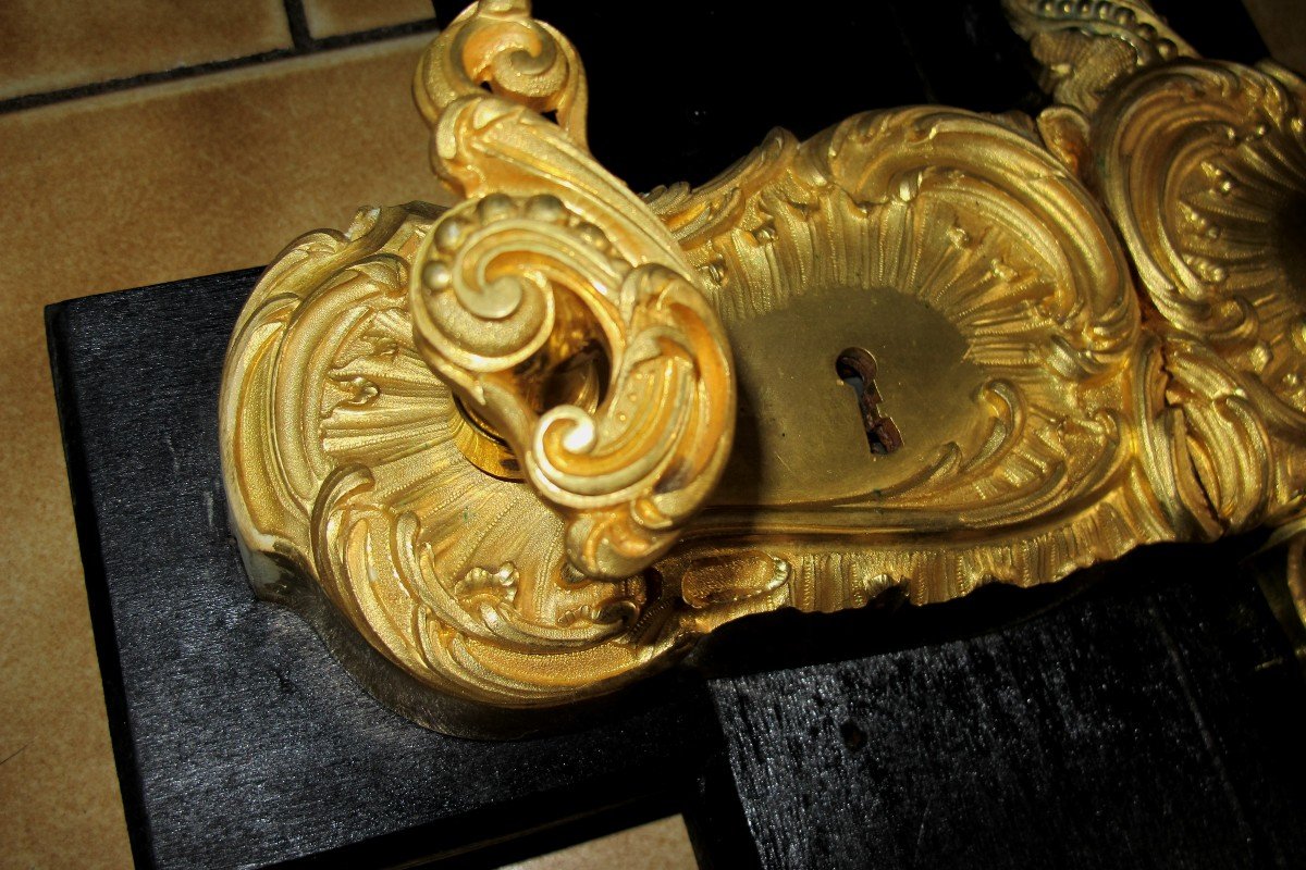 Complete Regency Gilt Bronze Lock-photo-3