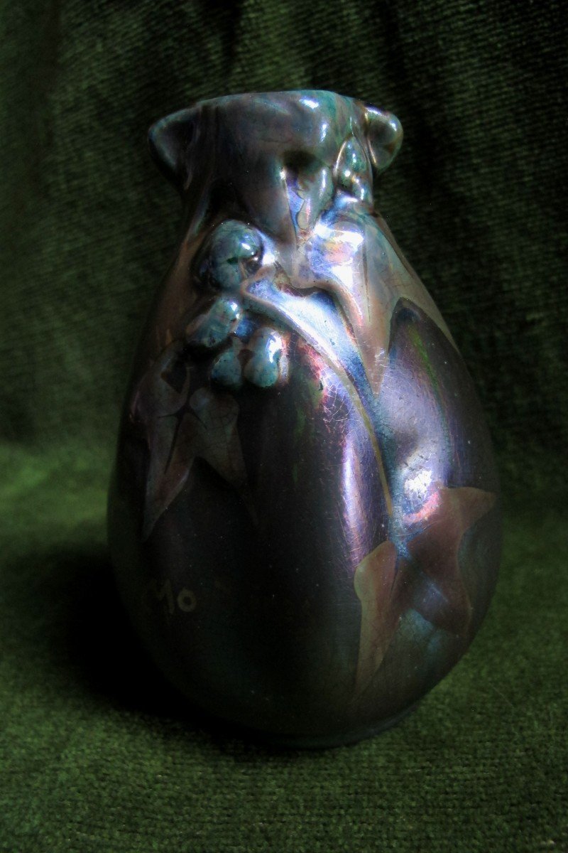 Vase Montières Aubergine Art Nouveau