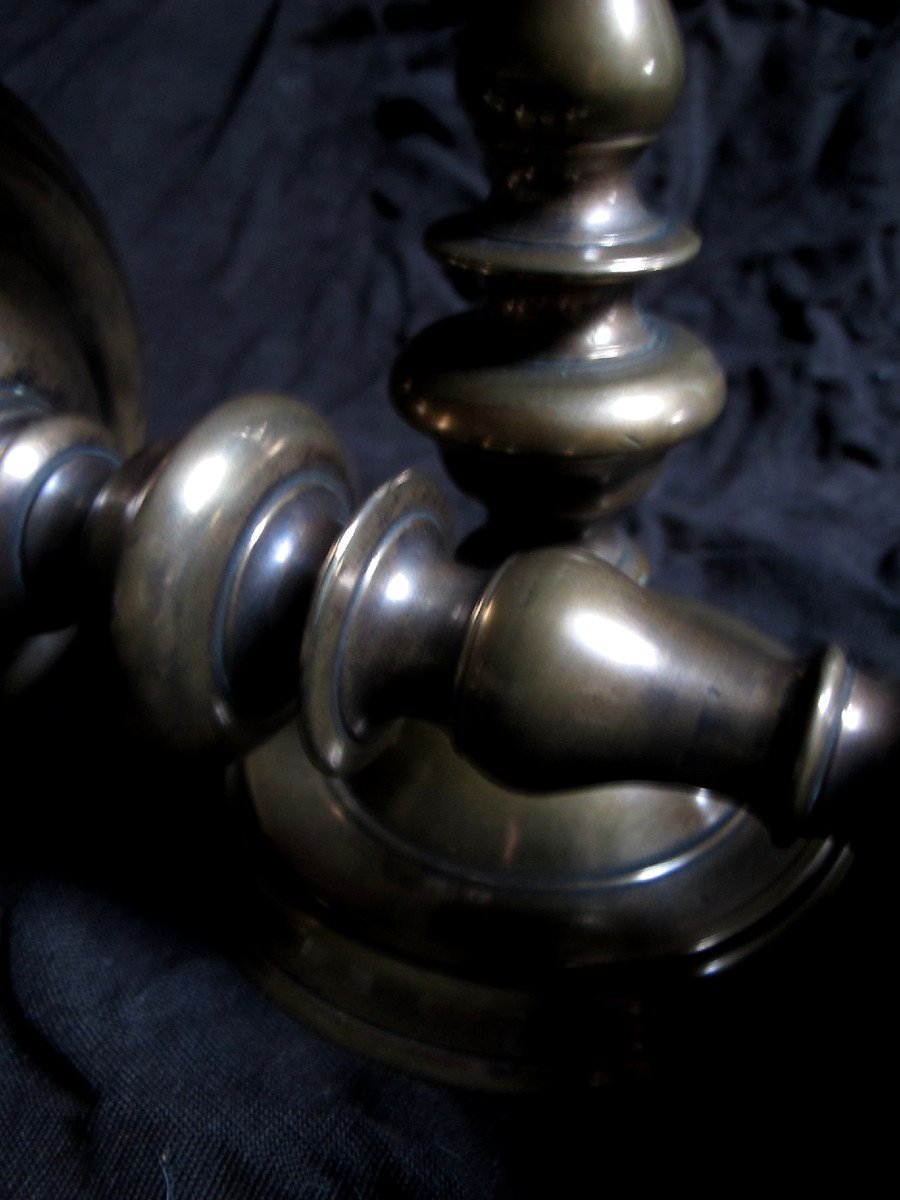 Pair Of Bronze Candle Holders-photo-6