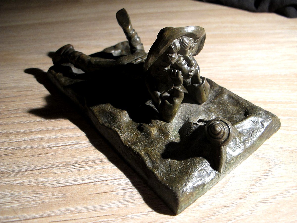 Bronze l'Enfant Et l'Escargot-photo-2