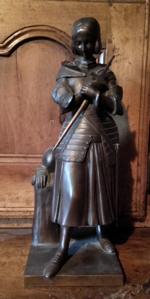 Bronze Joan Of Arc In Cast Iron Armor Susse Frères