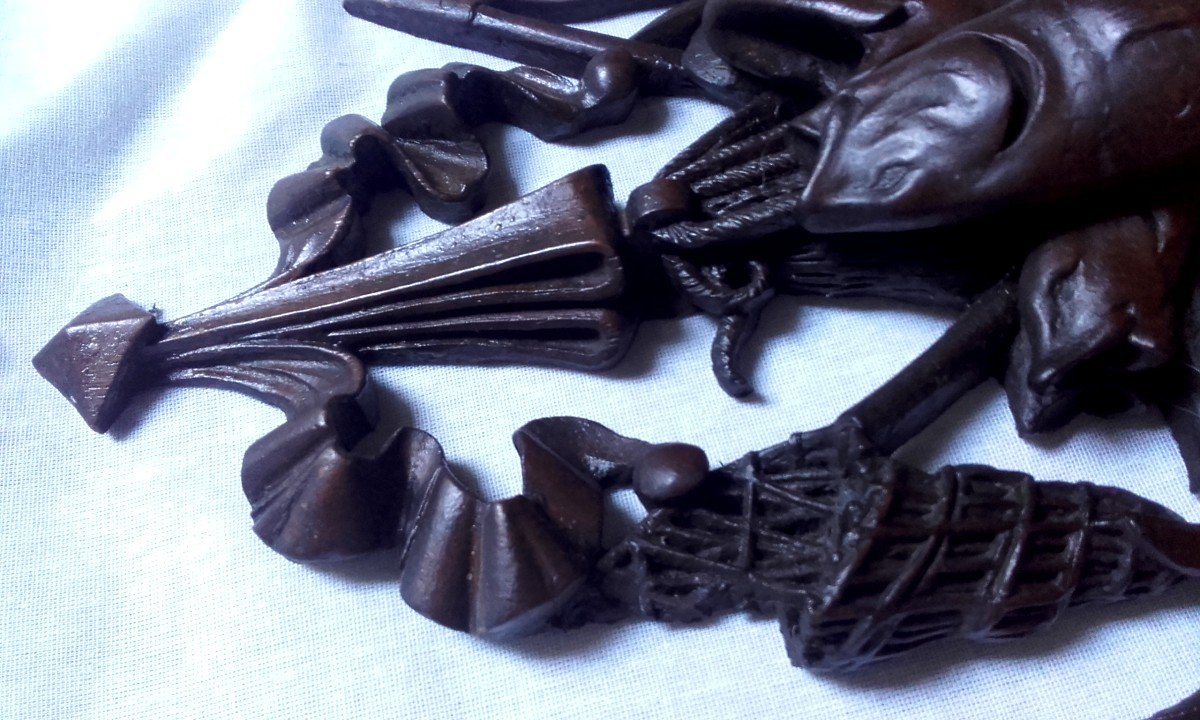 XIX Carved Wood Fishing Trophy -photo-4