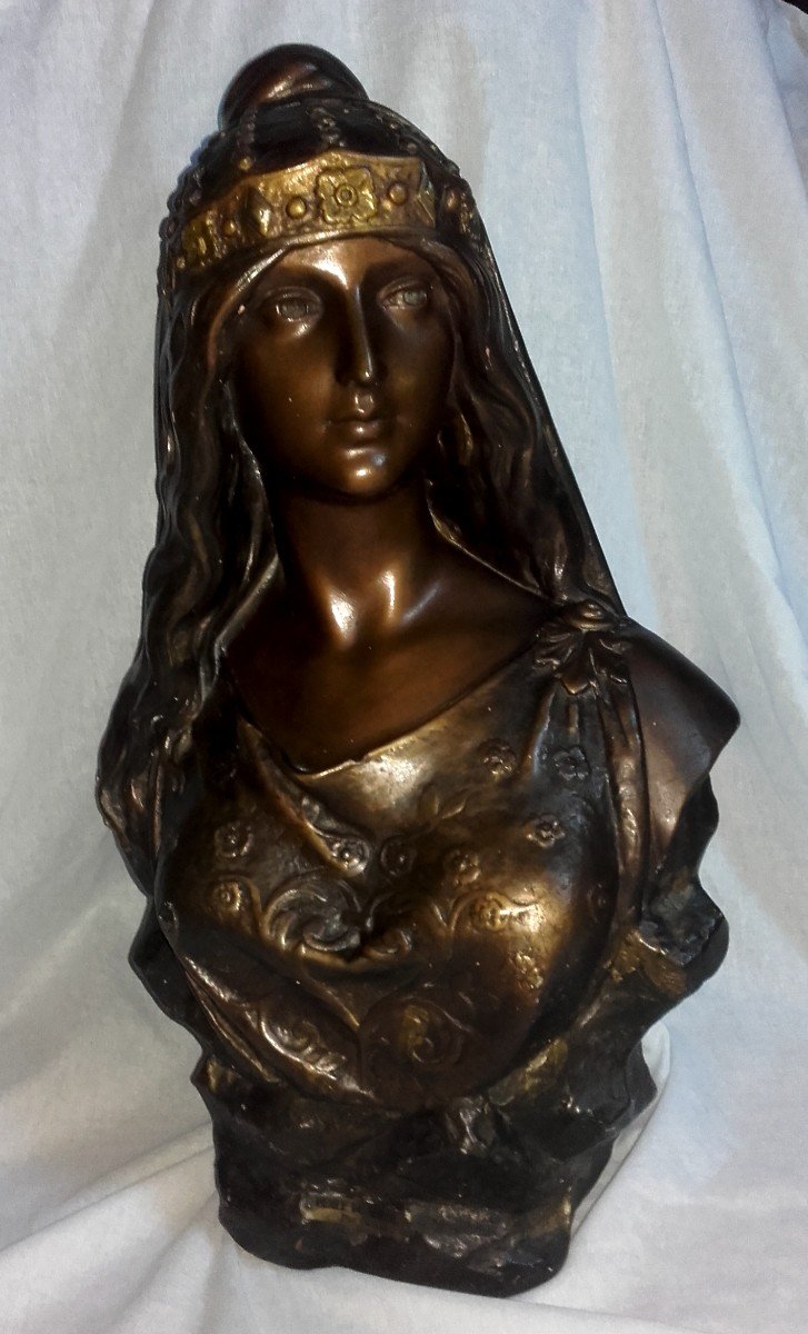 La Perle Du Sérail Par Caussé  Ottomane Platre Patine Bronze Circa 1880