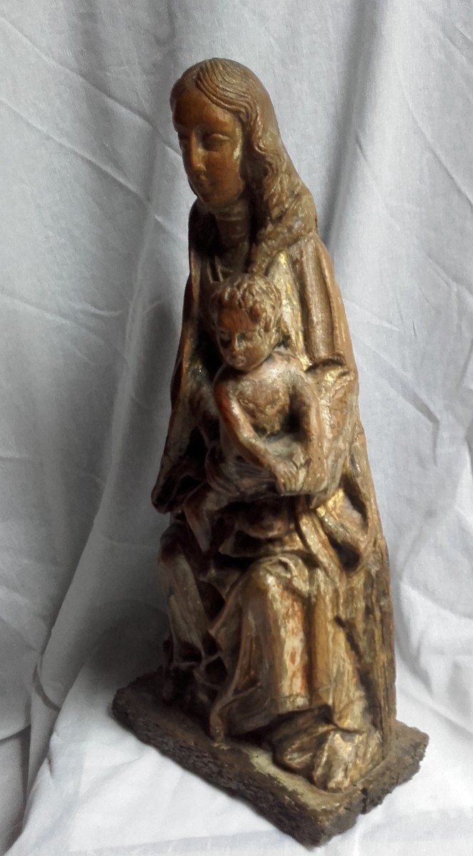 Vierge A l'Enfant Assise En Majesté 45 Cm-photo-2