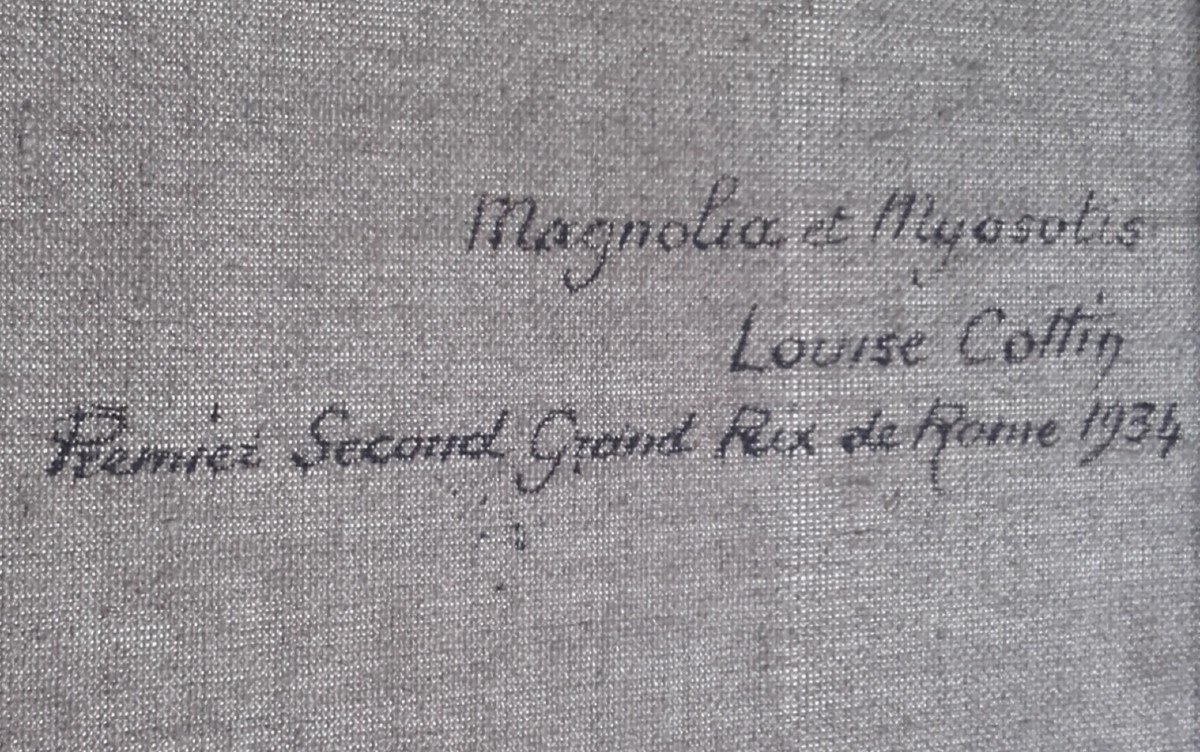 Bouquet Of Magnolia And Forget-me-not By Louise Cottin Prix De Rome-photo-1