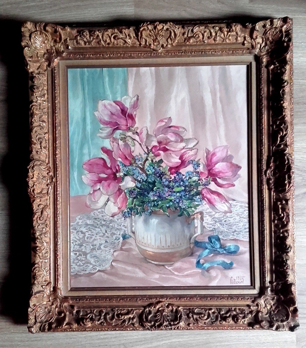 Bouquet De Magnolia Et Myosotis Par Louise Cottin Prix De Rome