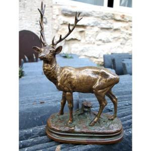 Afred Dubucand Deer Twelve Horns Triple Patina