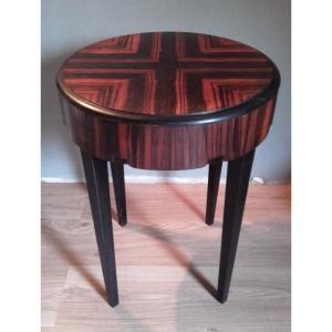 Macassar Ebony Art Deco Pedestal Table Attributed To André Groult