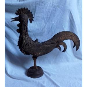 Beaten And Gilded Iron Steeple Rooster