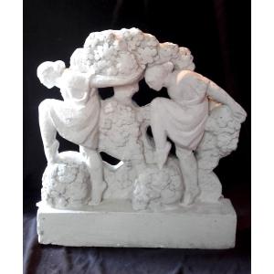 Art Deco Plaster Of Artist Dancers 1937 Museum