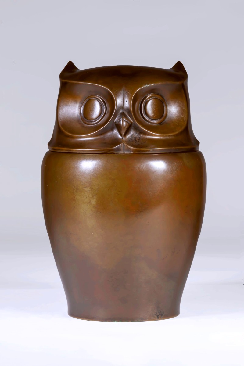 Japanese Bronze By Sugai Shôzô - Perfume Burner - Owl  