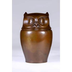 Japanese Bronze By Sugai Shôzô - Perfume Burner - Owl  