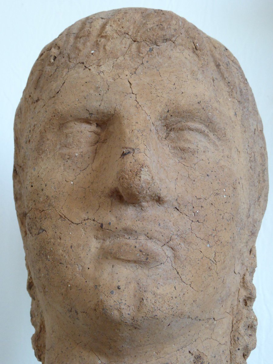 Grande Et  Belle Tête Etrusque, Iveme - IIIeme Siècle Avant  J. C. -photo-4