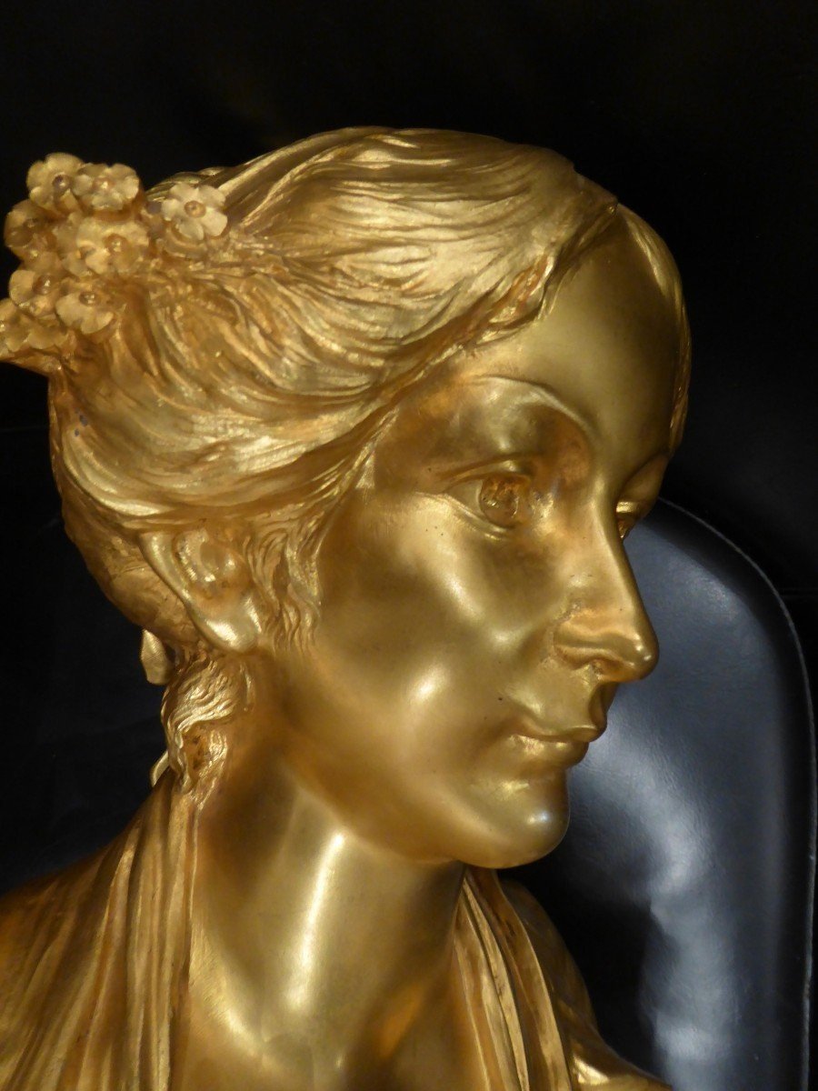 Georges Flamand,sculpteur, (1895-1925) Art-nouveau, Bronze Doré-photo-4