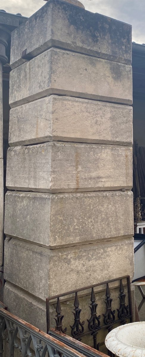 Pair Of Stone Corner Pillars