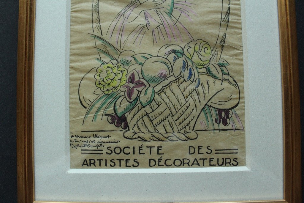 Robert BONFILS "Société des Artistes Décorateurs 1903-1923" Encre originale projet d'affiche-photo-3