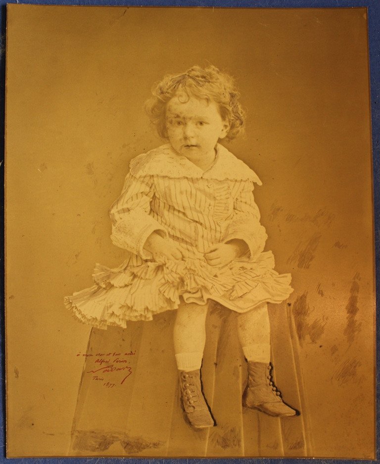 NADAR Très rare photographie très grand format (44 x 35 cm !) avec envoi dédicacé 1877
