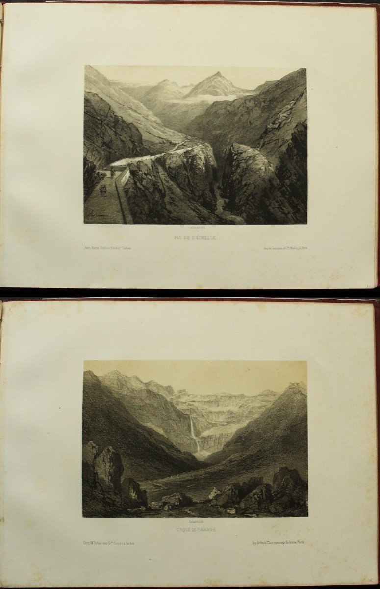 Lalanne & Malbos "the Most Beautiful Sites Of The Pyrenees" Complete: 50 Original Lithographs 1850-photo-4