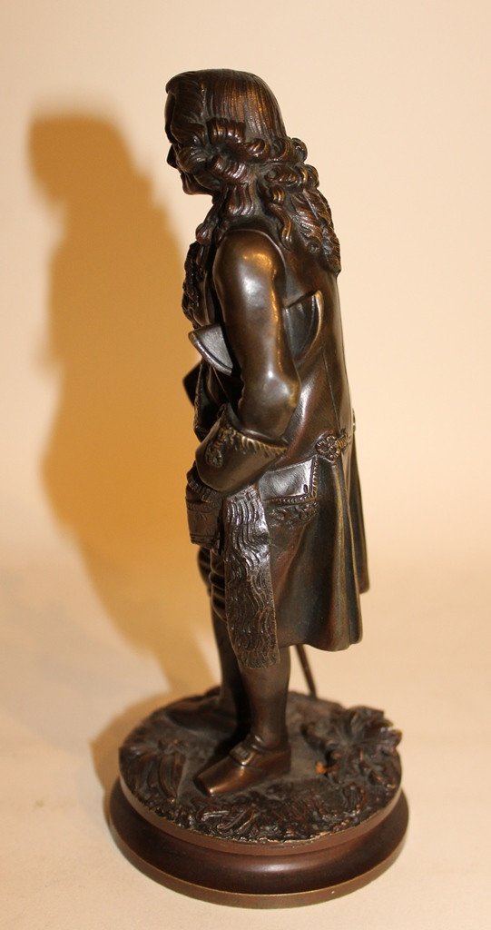 Beautiful Bronze 19th Century. With Brown Patina Representing Voltaire In Foot 18.5 Cm High-photo-4