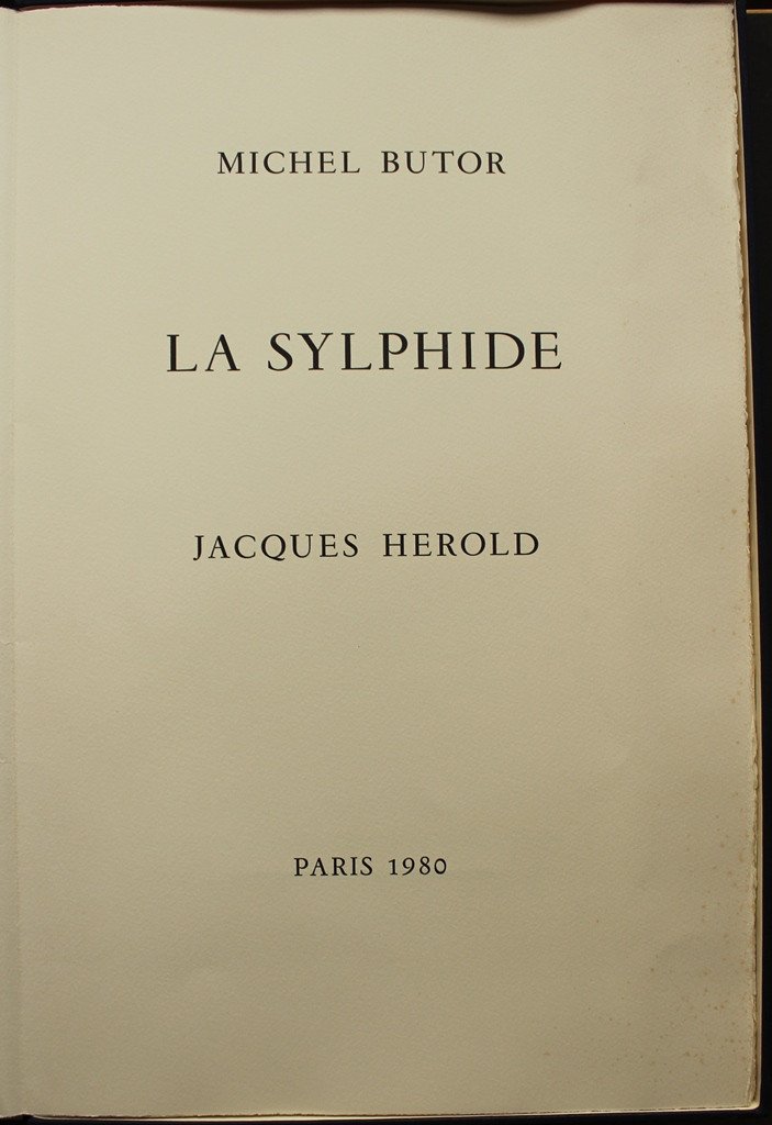 Michel Butor "la Sylphide" Original Engraving By Jacques Herold 1/150 Num. On Arches Signed 1980-photo-3