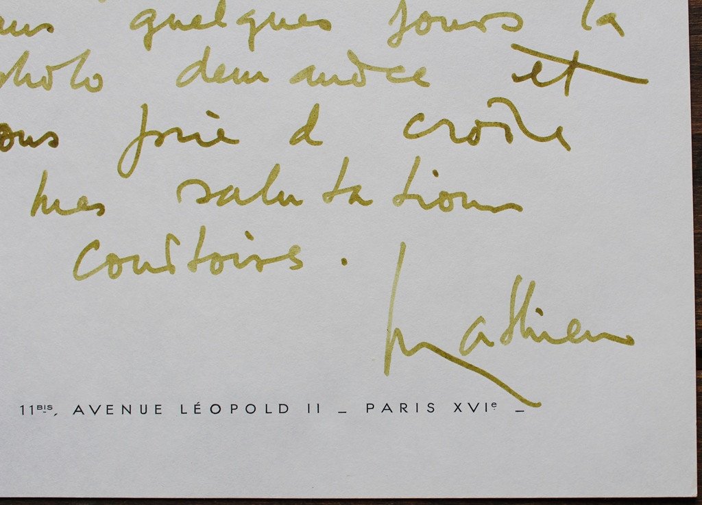 Rare Document: Georges Mathieu Thought On Art + Signed Autograph Letter 2 Pp.-photo-4