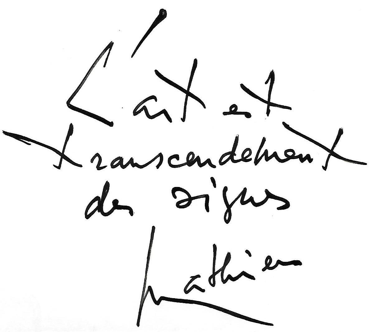 Rare Document: Georges Mathieu Thought On Art + Signed Autograph Letter 2 Pp.