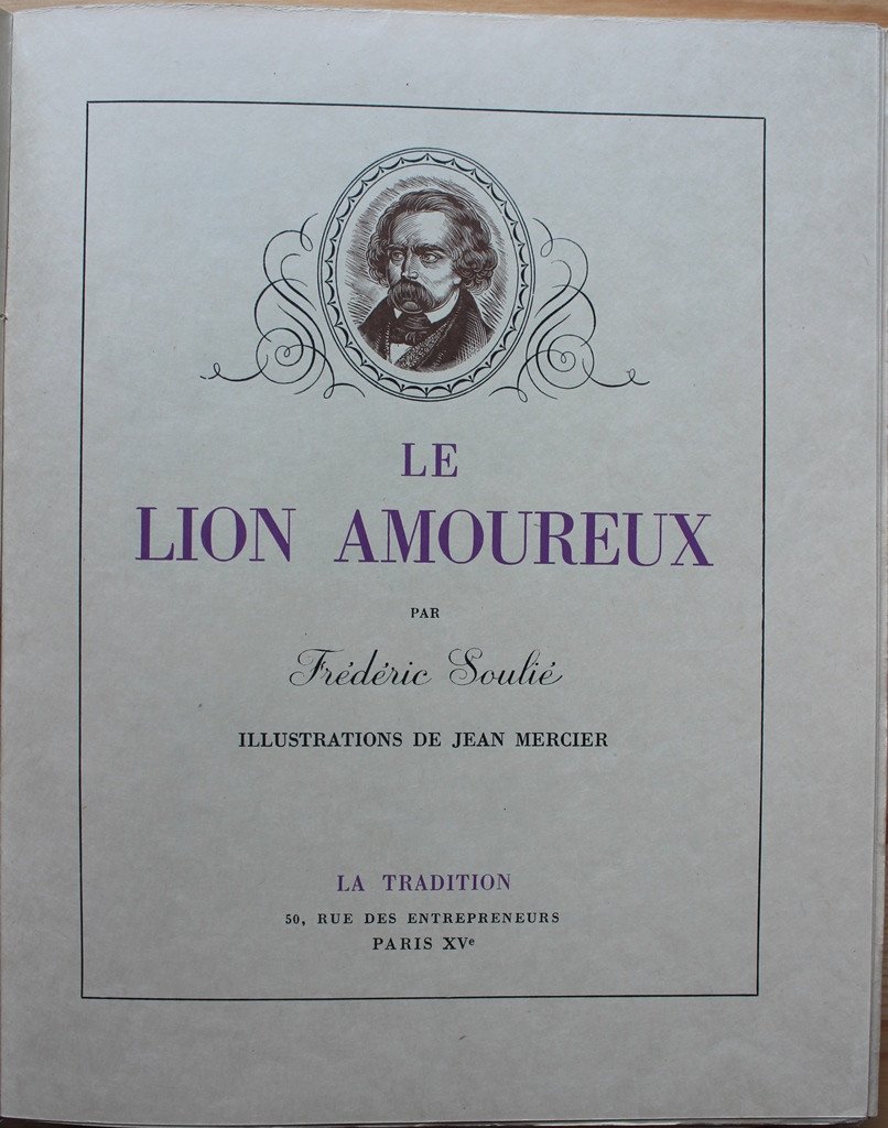 Jean-Adrien MERCIER, Soulié  "Le Lion Amoureux" 1/20 sur Japon + Aquarelle, encre & cuivre 1937-photo-1