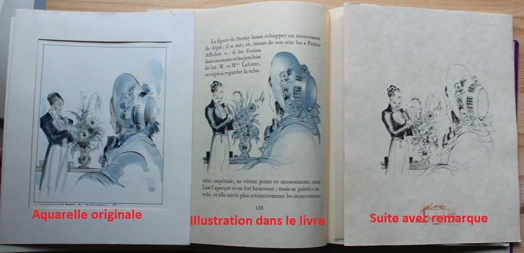 Jean-Adrien MERCIER, Soulié  "Le Lion Amoureux" 1/20 sur Japon + Aquarelle, encre & cuivre 1937-photo-2