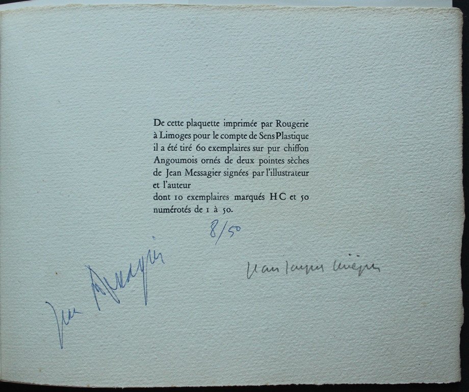 Jean MESSAGIER "Préparatifs pour un matin" de Jean-Jacques LEVEQUE  tiré à 60 ex. num. & signés-photo-1