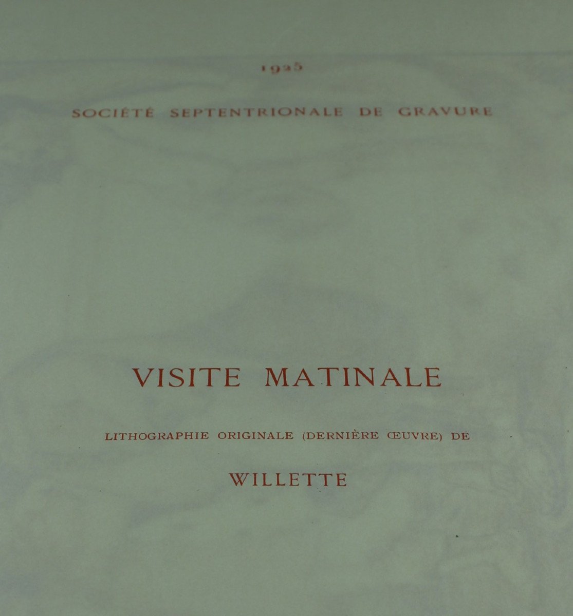 Adolphe WILLETTE "Visite matinale" Lithographie originale 1925 Dernière oeuvre de l'artiste-photo-4