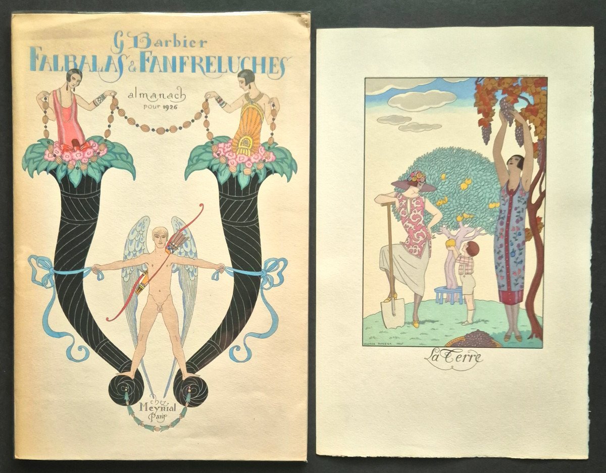 George Barbier "falbalas & Fanfreluches" 1926 Rare Complete Almanac Of 12 Art Deco Stencils