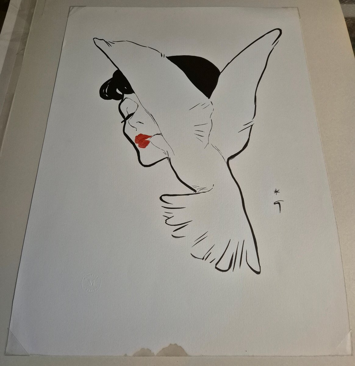 René Gruau "the Kiss Of The Dove" Original Lithograph Printed By Mourlot Dior Perfumes-photo-2