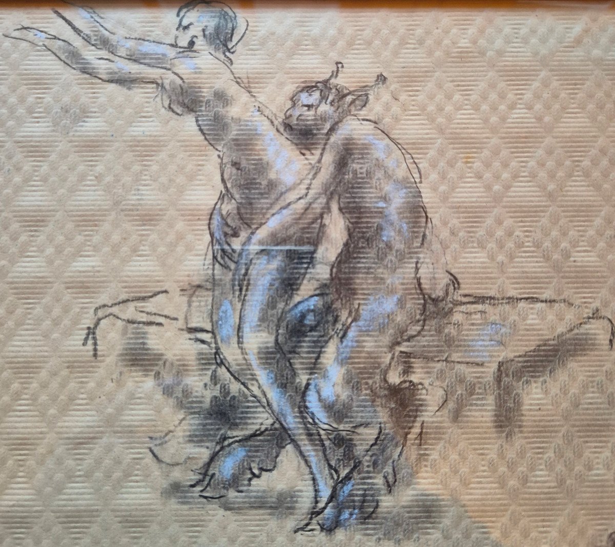 Ary Bitter "the Afternoon Of A Faun At Augiat's" 3 Original Erotic Sketches On Placemat-photo-4