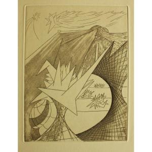 Robert Ganzo "domaine" With 8 Original Etchings By Oscar Dominguez Edition Of 74 Ex. Signed 1942