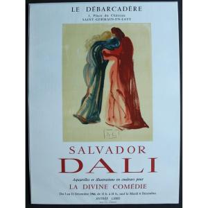 Salvador DALI "Divine Comédie" Affiche lithographique originale 1966 Débarcadère ARTE