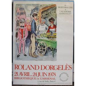 Kees VAN DONGEN Affiche originale Expo Roland Dorgelès 1978 Bibliothèque Arsenal