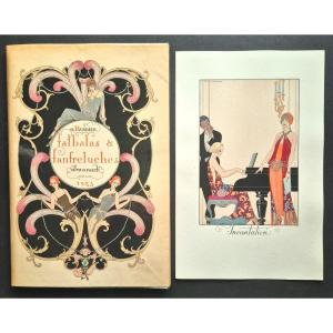 George BARBIER "Falbalas & Fanfreluches" 1923 Rare almanach complet des 12 Pochoirs Art déco