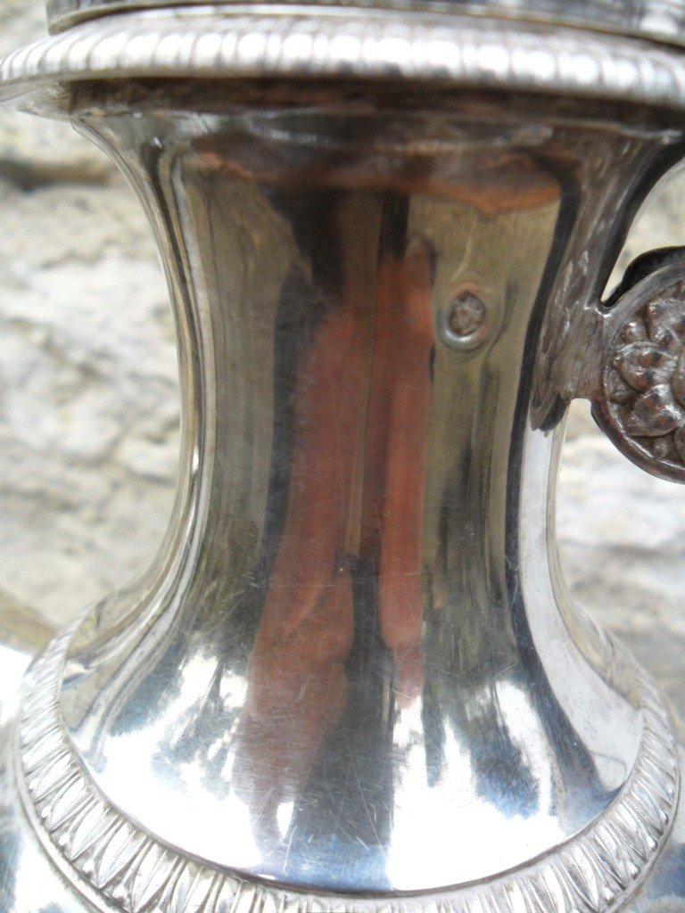 Monogrammed Jug In Silver From The Restoration Period-photo-4