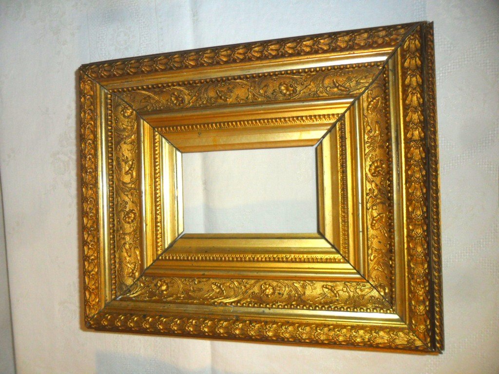 Pair Of 19th Century Frames In Stucco And Gilded Wood Napoleon III-photo-2