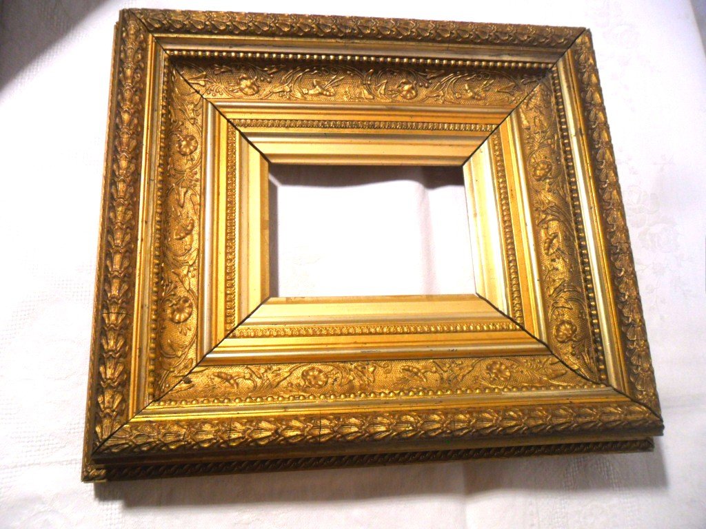 Pair Of 19th Century Frames In Stucco And Gilded Wood Napoleon III-photo-3