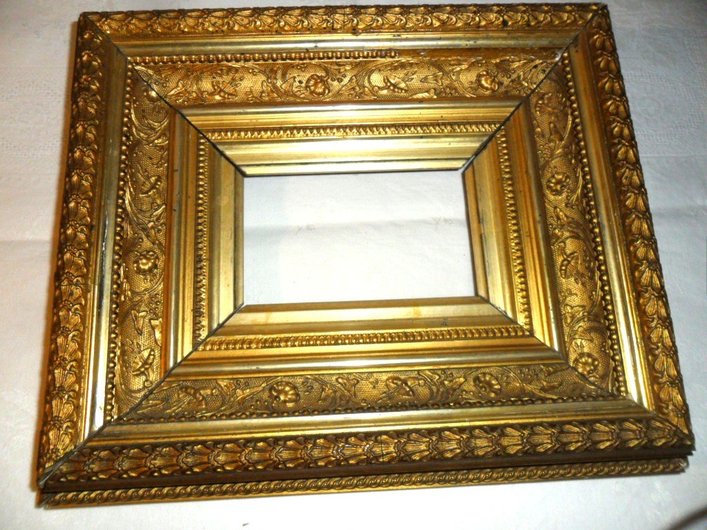 Pair Of 19th Century Frames In Stucco And Gilded Wood Napoleon III-photo-3