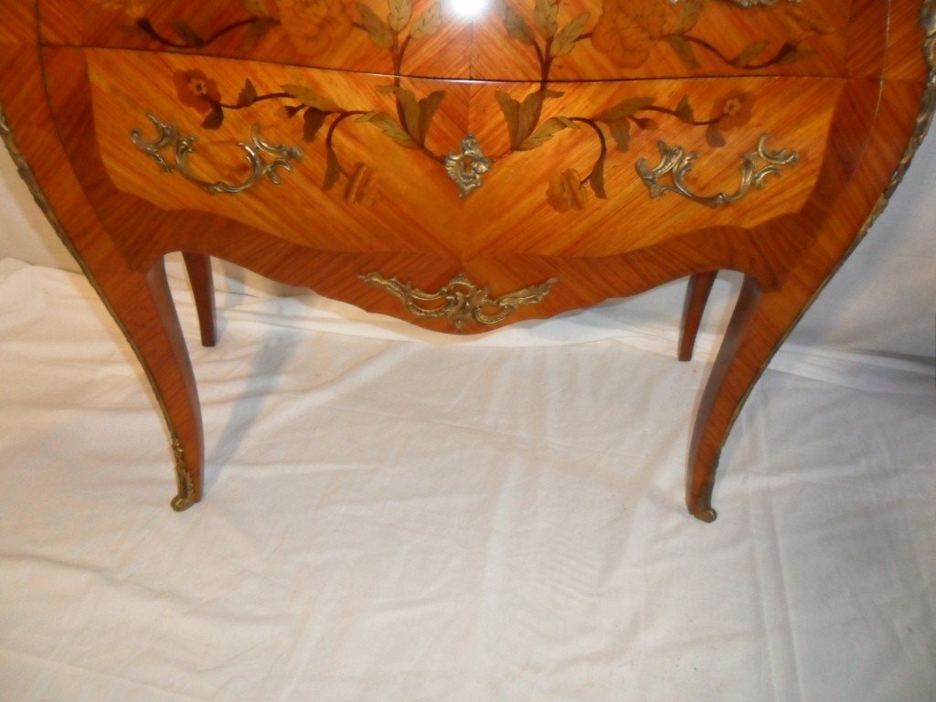 Petite Commode Sauteuse Marquetée De Style Louis XV-photo-1