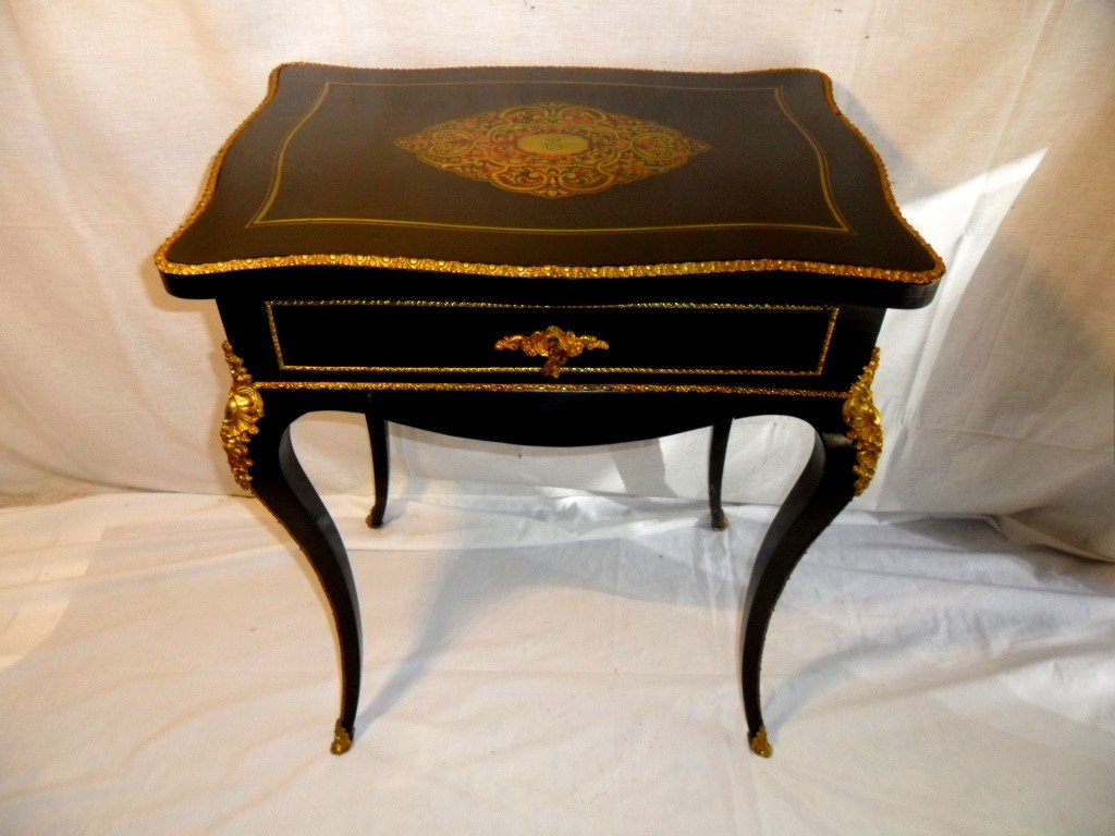 Boulle Napoleon III Table From Maison Tahan Paris-photo-4