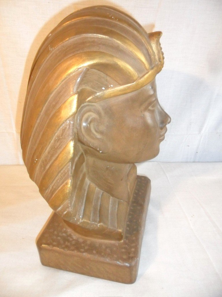 Large Bust Of Young Egyptian Pharaoh-photo-3