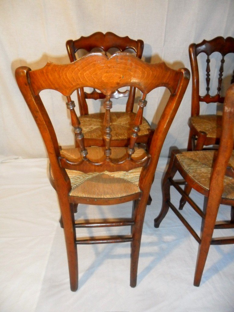 Suite Of 4 Napoleon III Straw Chairs-photo-3